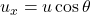 u_x = u \cos \theta