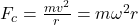 F_c = \frac{m v^2}{r} = m \omega^2 r