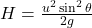 H = \frac{u^2 \sin^2 \theta}{2g}