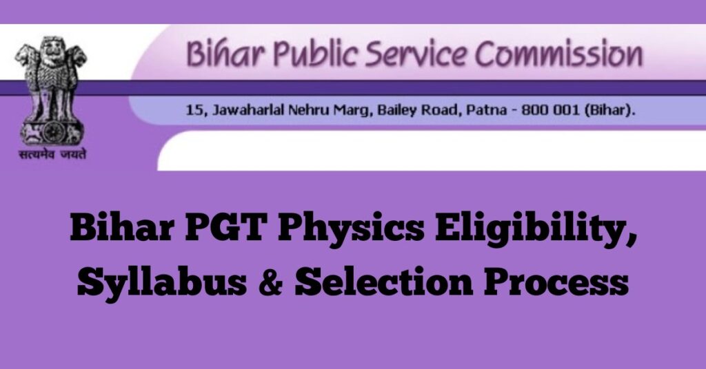 Bihar PGT Physics