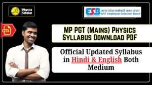 MP PGT Physics Syllabus PDF Download in Hindi & English
