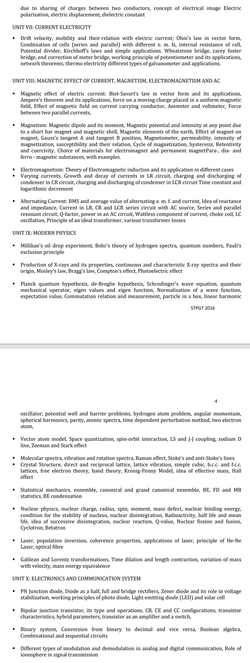 Tripura PGT Physics Syllabus (2)